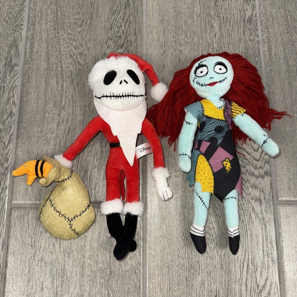 a Nightmare Before Christmas Sally& Santa Jack 10" Plush